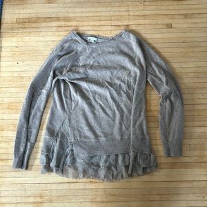 Garnet Hill Cashmere Sweater with Fabric Detailing